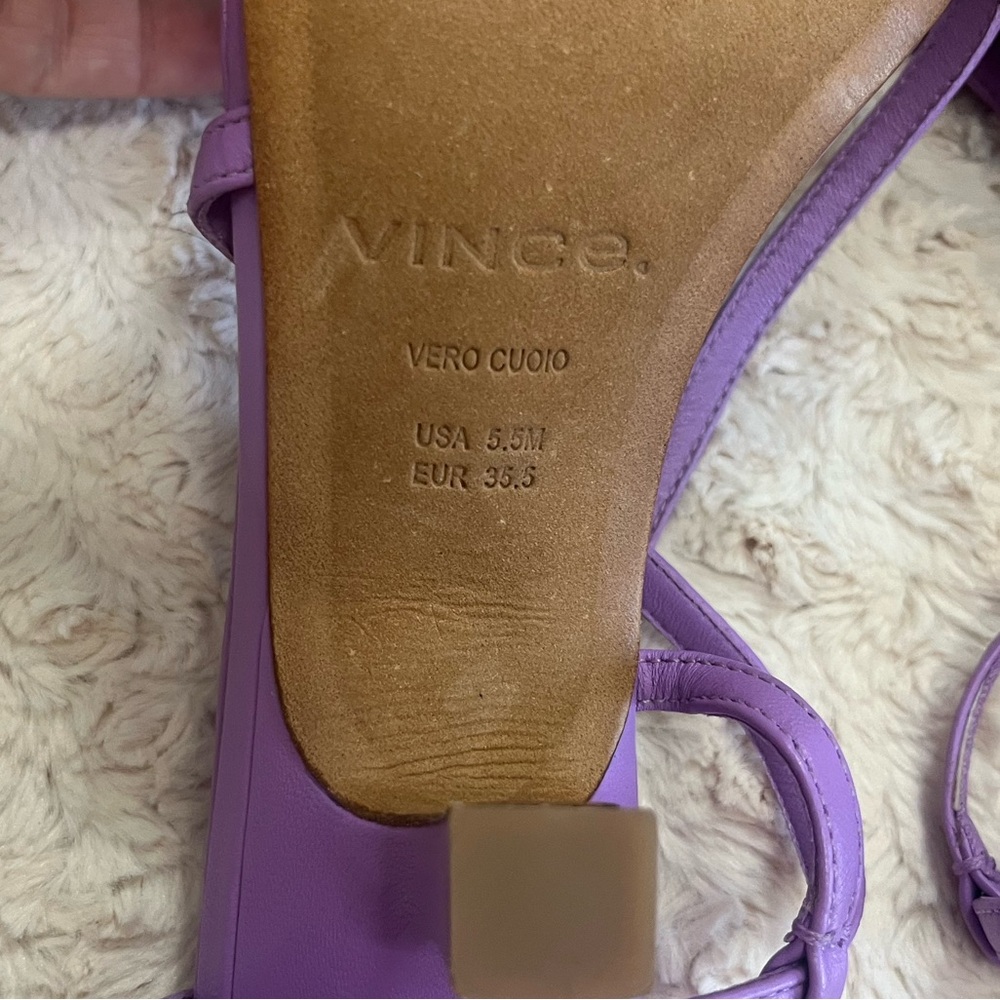 Vince Cottin Purple Square Toe Heeled Sandal 5.5 New - Picture 5 of 6